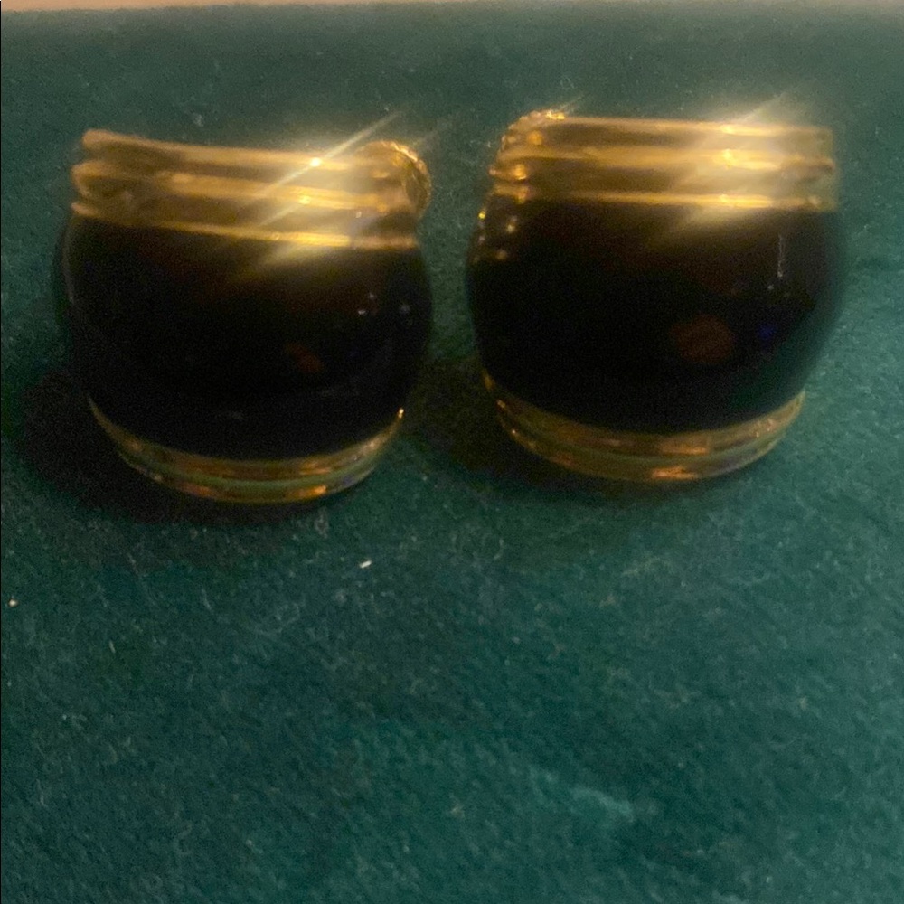 NAPIER Elegant Black and Gold Earrings